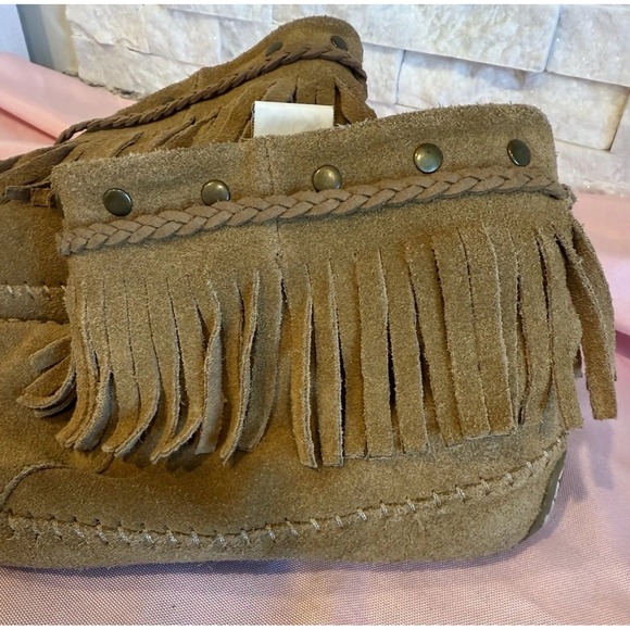 Lucky Brand Women's Ahbey Suede Faux Fur Lined Moccasin Ankle Boots Size 8 - Picture 2 of 8